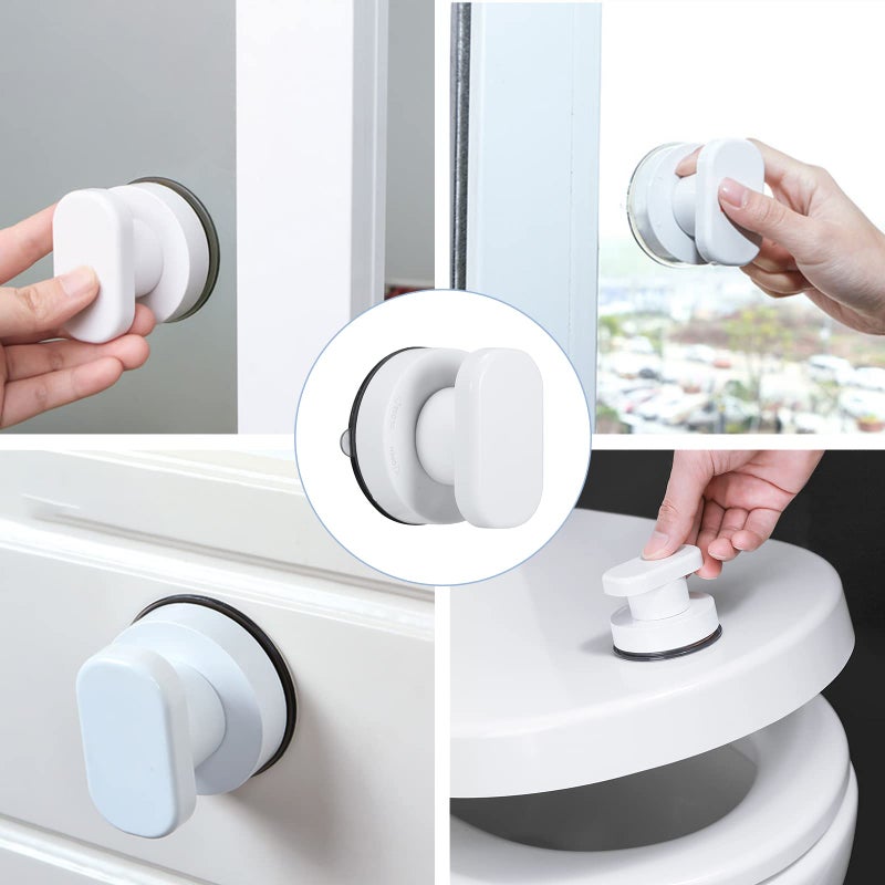 DDSKY 2 Pack Strong Suction Cup Drawer Glass Mirror Wall Tile Handle Bathroom Bathroom Door Handle Glass Door Handle Suction Handle - Image 5